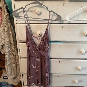 Purple floral romper